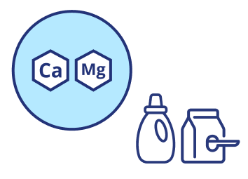 Calgon изолирует соли жесткости, не давая им оседать на деталях стиральной машины и взаимодействовать со стиральным средством
